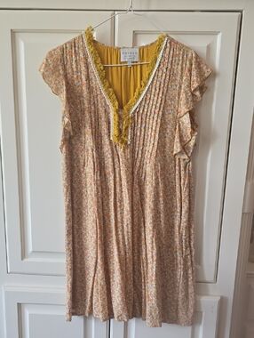 Hayden Yellow Floral Tassel V-Neck Ruffle Dress